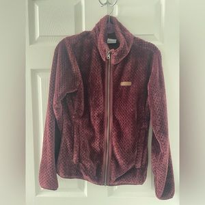 Burgundy Columbia fleece jacket